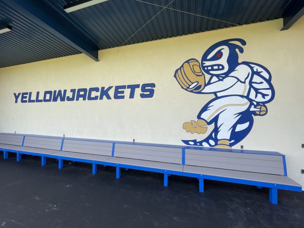 New dugouts are connected to new locker room and coach office facility at the CHS softball and baseball fields. (PHOTO BY RYAN HORTON)