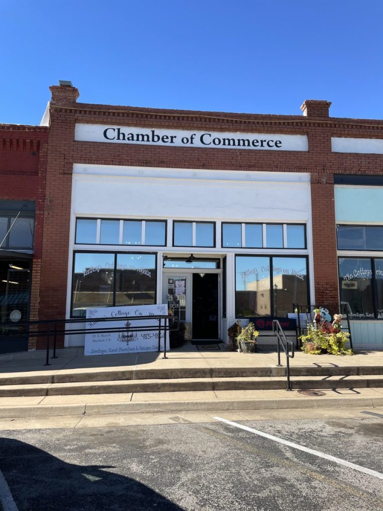 The Blanchard Chamber of Commerce is located in historic downtown at 114 N. Main. (Photo by Tony Strickland)