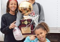 Jaden and Hadyn Harrell celebrate after their older brother Mason helped Carl Albert win a state title in 2016. Photo provided